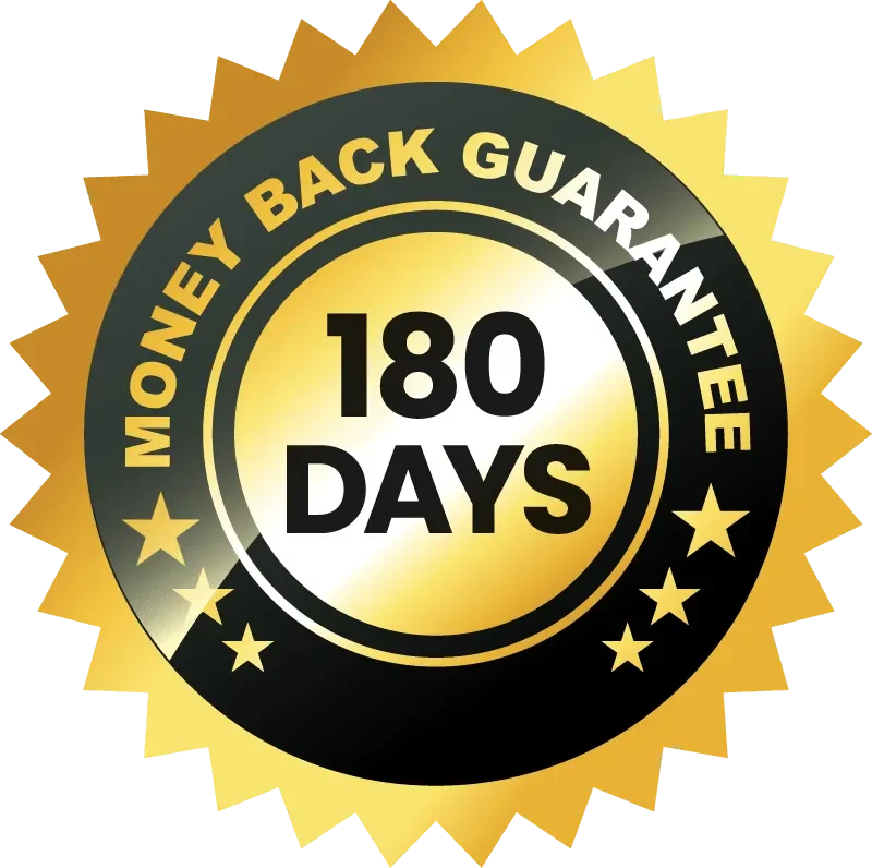 180 day money back guarantee